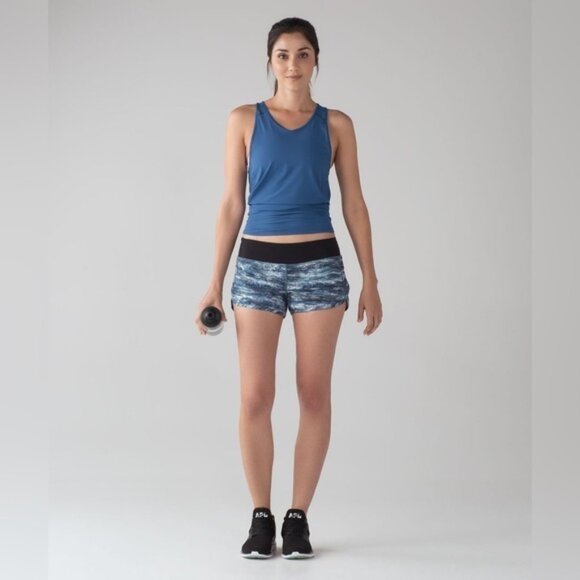 Lululemon Speed Short (4-way Stretch 2.5 ) Aerial Drift Multi Black Size 10 - Picture 15 of 15